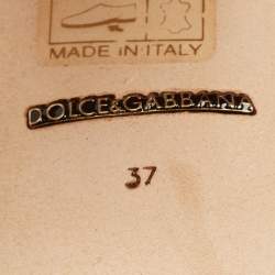 Pre Owned Dolce & Gabbana Multicolor Floral Print Patent Leather Ankle Strap Sandals Size 37