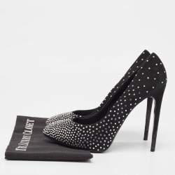 Dolce & Gabbana Black Suede Crystal Embellished Pumps Size 40