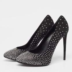 Dolce & Gabbana Black Suede Crystal Embellished Pumps Size 40