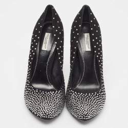 Dolce & Gabbana Black Suede Crystal Embellished Pumps Size 40