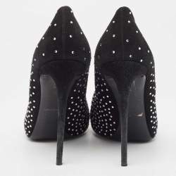 Dolce & Gabbana Black Suede Crystal Embellished Pumps Size 40