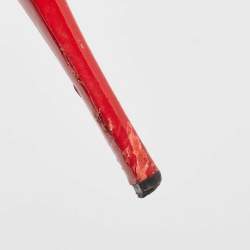 Pre Owned Dolce & Gabbana Red Patent Leather Peep Toe Platform Pumps Size 40