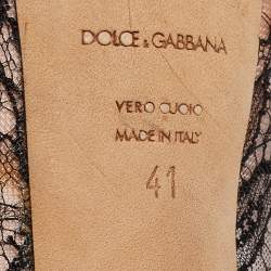 Dolce & Gabbana Black/Pink Lace and Satin Platform Pumps Size 41