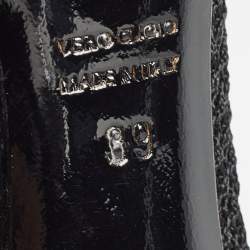 Dolce & Gabbana Black Mesh And Leather Trims Peep Toe Pumps Size 39