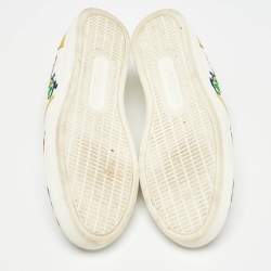 Dolce & Gabbana Multicolor Leather Crystal Embellished Slip On  Sneakers Size 36.5