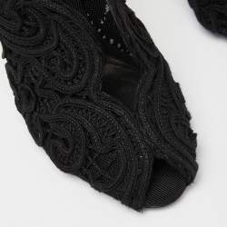 Dolce & Gabbana Black Lace Peep Toe Pumps Size 37