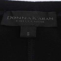 Pre Owned تنورة دونا كاران جيرسي سوداء طويلة متسعة صغيرة