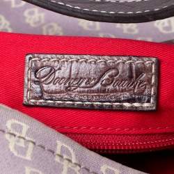Dooney and Bourke Lilac Signature Canvas and Leather Shoulder Bag