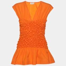 Dries van Noten Orange Cotton Poplin Top M