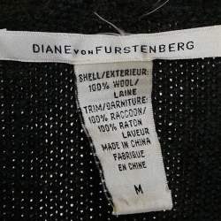 Dries van Noten Grey Detachable Fur Trim Sleeveless Cardigan M