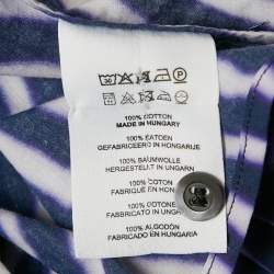 Dries van Noten Navy/Multicolor Printed Cotton Button Front Shirt M