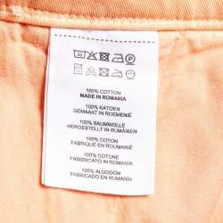 Dries van Noten Orange Cotton Pleated Wide Leg Trousers M