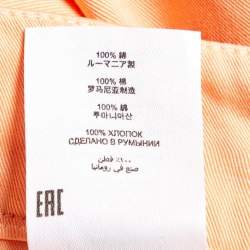 Dries van Noten Orange Cotton Pleated Wide Leg Trousers M