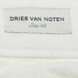 Pre Owned Dries van Noten White Cotton Drill Tapered Jeans L Waist 32"