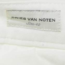 Pre Owned Dries van Noten White Cotton Drill Tapered Jeans L Waist 32"