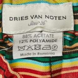 Dries van Noten Multicolor Stripe Satin Trousers S