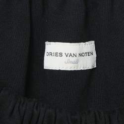 Dries van Noten Black Cotton Knit Elasticized Detail Top S