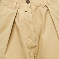Dries van Noten Beige Snake Embroidered Cotton Trousers S