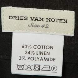 Dries van Noten Black Lurex Floral Embroidered Bermuda Shorts L