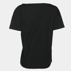 Pre Owned Dries van Noten Black Cotton Crew Neck T-Shirt M