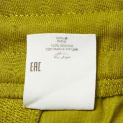 Pre Owned Dries van Noten Green Cotton Knit Wide Leg Pants M
