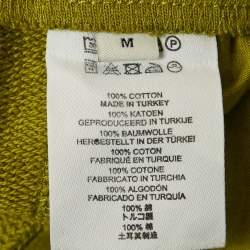 Pre Owned Dries van Noten Green Cotton Knit Wide Leg Pants M