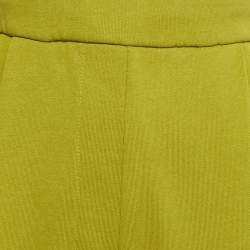 Pre Owned Dries van Noten Green Cotton Knit Wide Leg Pants M