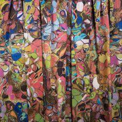 Dries van Noten Multicolor Printed Silk Pleat Detail Skirt M