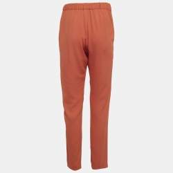 Pre Owned Dries van Noten Burnt Orange Crepe Formal Trousers S