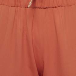 Pre Owned Dries van Noten Burnt Orange Crepe Formal Trousers S