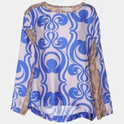 Pre Owned Dries van Noten Multicolor Printed Silk Blouse S