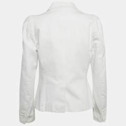 Pre Owned Dries van Noten White Denim Button Front Jacket M