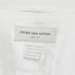 Pre Owned Dries van Noten White Denim Button Front Jacket M