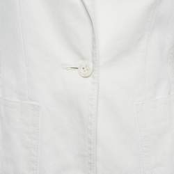 Pre Owned Dries van Noten White Denim Button Front Jacket M