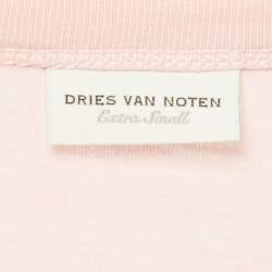مملوكة مسبقًا Dries van Noten Pink Jersey Shirring Detail Top XS