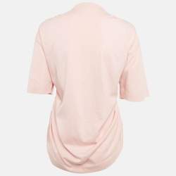 مملوكة مسبقًا Dries van Noten Pink Jersey Shirring Detail Top XS