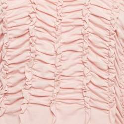 مملوكة مسبقًا Dries van Noten Pink Jersey Shirring Detail Top XS