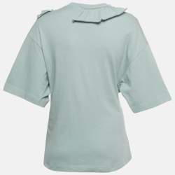 Pre Owned توب دريز فان نوتن أخضر عشبي بأزهار قطن بكشكش صغير