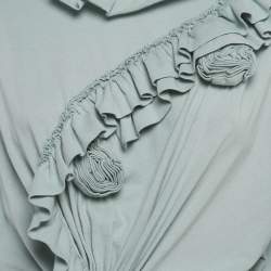 Pre Owned توب دريز فان نوتن أخضر عشبي بأزهار قطن بكشكش صغير