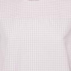 مملوكة مسبقًا Dries van Noten Pink Checkered Print Cotton Corso Shirt M