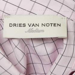 مملوكة مسبقًا Dries van Noten Pink Checkered Print Cotton Corso Shirt M