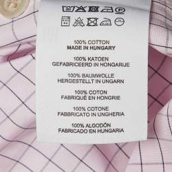 مملوكة مسبقًا Dries van Noten Pink Checkered Print Cotton Corso Shirt M