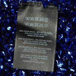 مملوكة مسبقًا Dries van Noten Blue Wool Blend & Lamé Oversized Sweater L