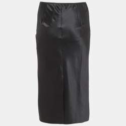 Pre Owned Dries van Noten Black Stretch Silk Mini Skirt S