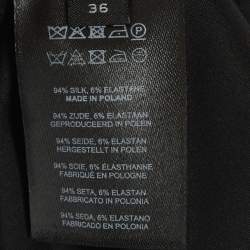 Pre Owned Dries van Noten Black Stretch Silk Mini Skirt S
