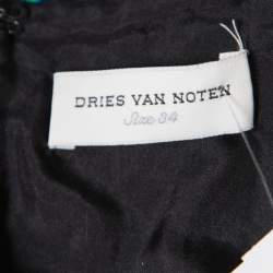 Dries Van Noten Black Contrast Sequin Paillette Embellished Crop Top S