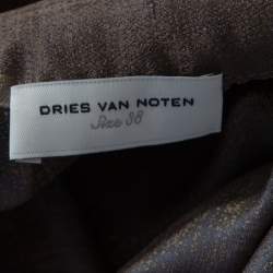 Dries van Noten Brown Silk Short Sleeve Top M 