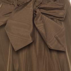 Dries Van Noten Bronze Gold Striped Cotton Blend Maxi Skirt S