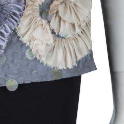 Dries Van Noten Floral Applique Textured Sleeveless Backless Top S