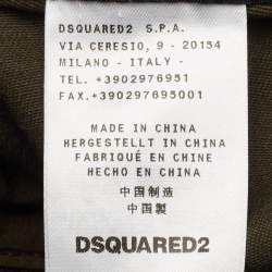 Pre Owned Dsquared2 Olive Green Icon Embroidered Canvas Baseball Cap One Size